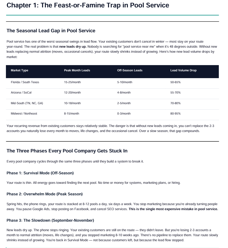 Chapter 1 — The Feast-or-Famine Trap in Pool Service